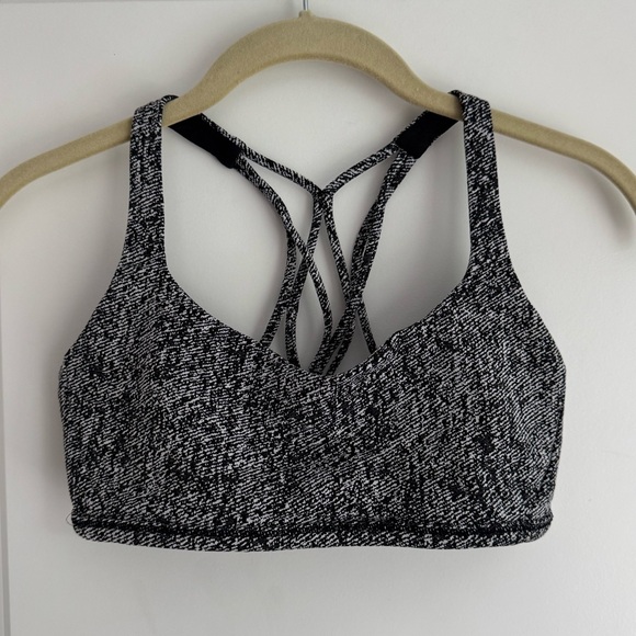 Lululemon Free To Be Serene Bra Power Luxtreme Denim Twill Black White Size 6 - Picture 6 of 9